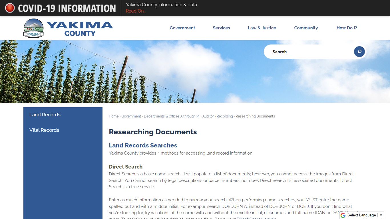 Researching Documents | Yakima County, WA